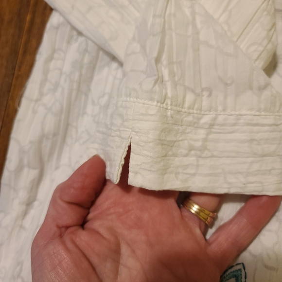 Alfred Dunner Top White Blouse, Beaded Floral size 14 - Picture 5 of 9